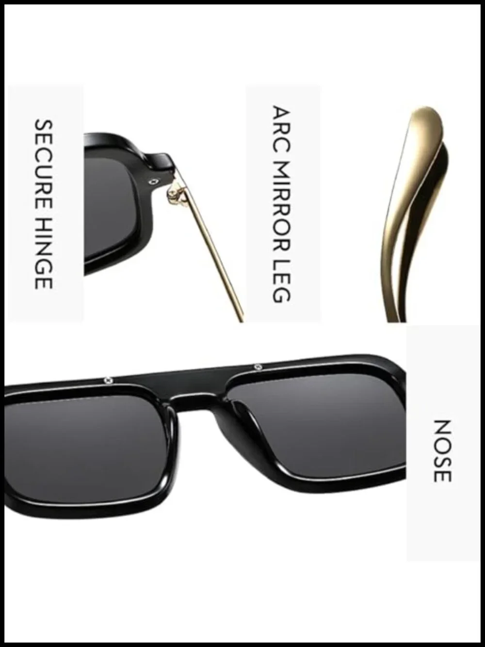 Vintage Oversized Pilot Square Sunglasses for Women Men Retro UV400